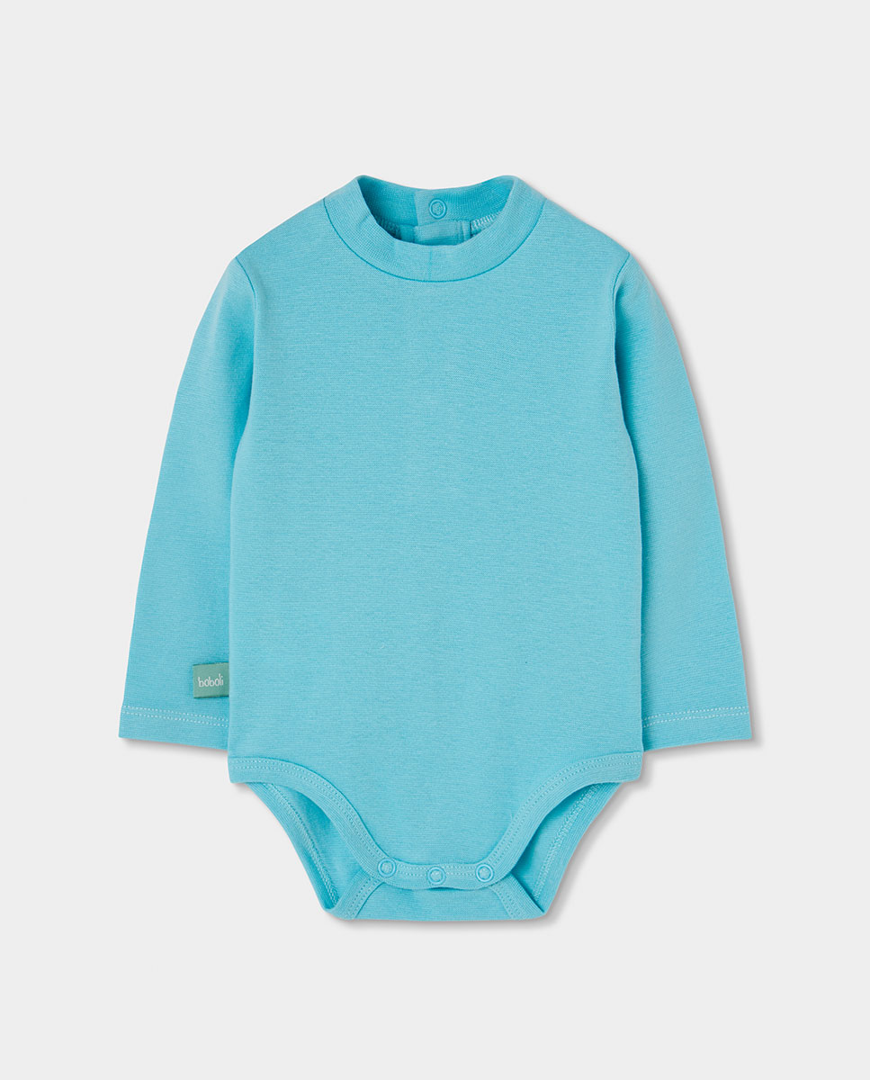 Imagen 2 de Conjunto de bebé niño de manga larga con cuello semicisne - Boboli - Azul celeste Azul celeste