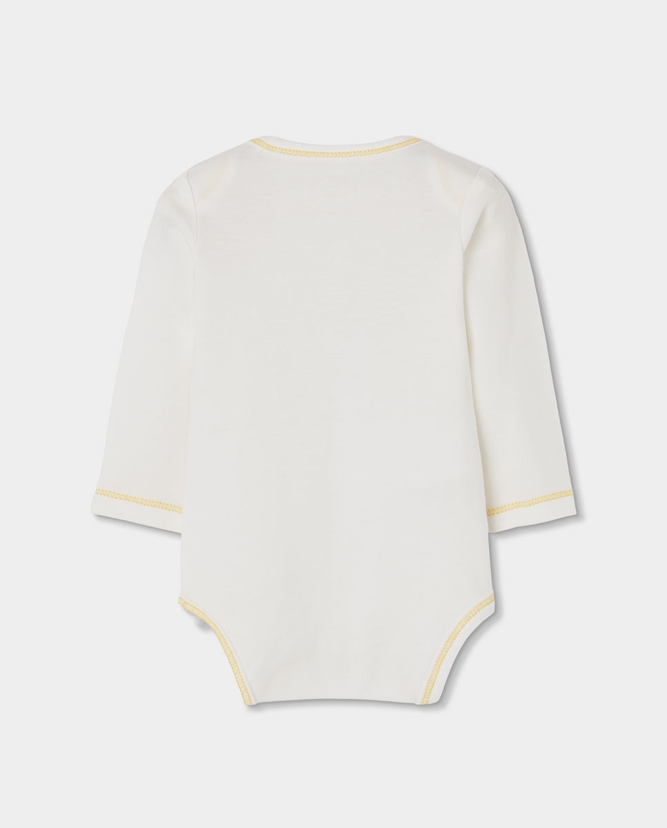 Pack de 2 bodies de algodon con estampado de animales y manga larga - Boboli - Blanco / Amarillo Blanco / Amarillo-5
