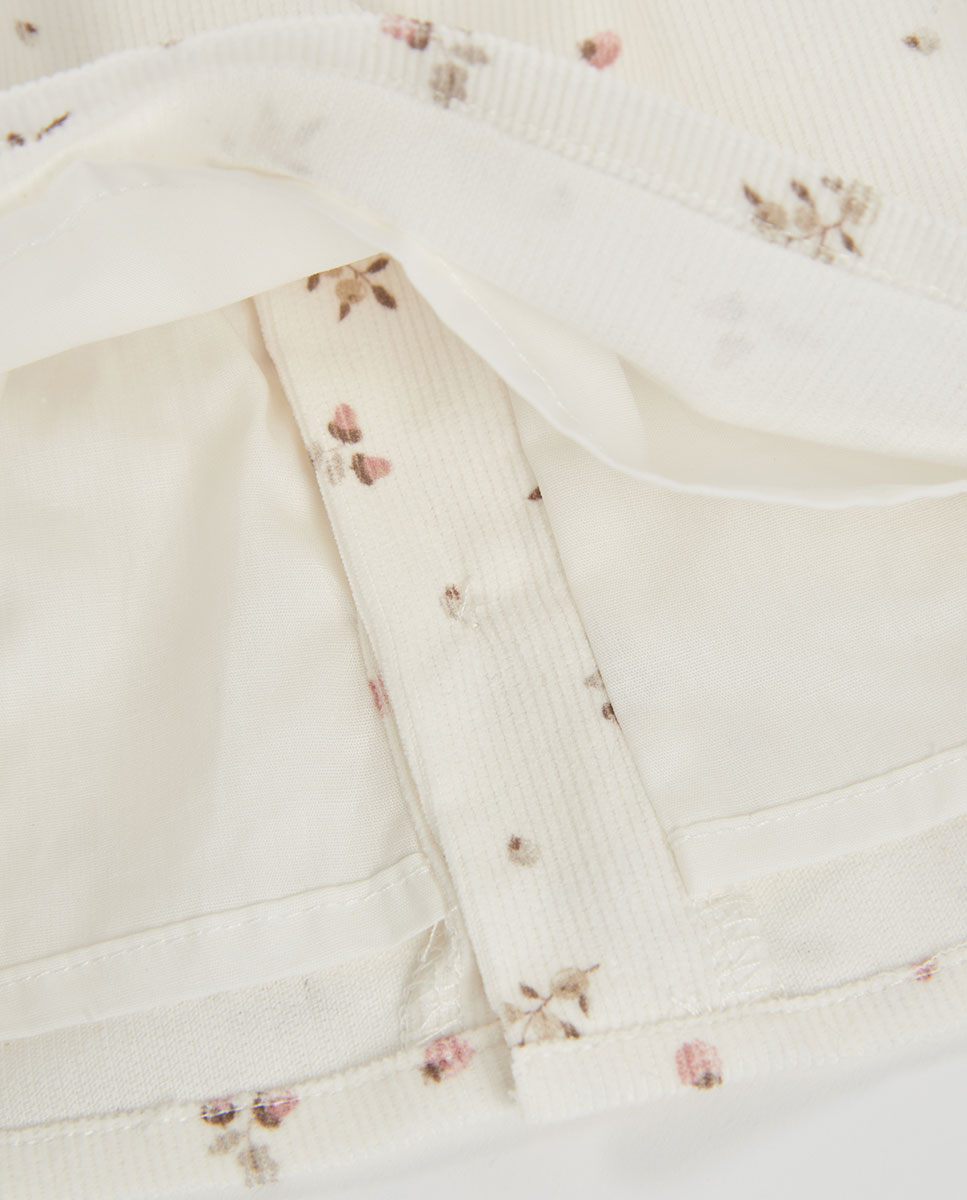 Vestido de bebé niña de algodón de manga larga con estampado de flores - Boboli - Rosa Rosa-4