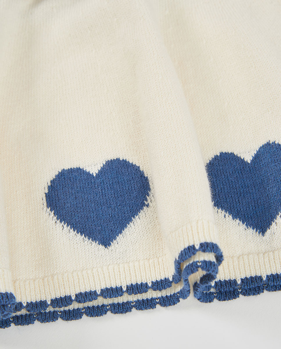 Vestido de punto de bebé niña de manga larga con cuello polo - Boboli - Azul marino Azul marino-4