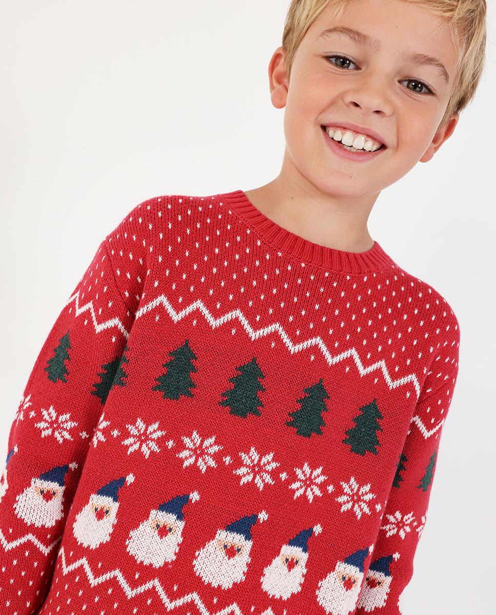 Imagen 2 de Jersey navideño unisex estampado de papa noel - Boboli - Blanco / Rojo Blanco / Rojo