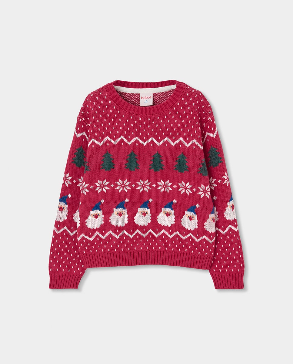 Imagen 3 de Jersey navideño unisex estampado de papa noel - Boboli - Blanco / Rojo Blanco / Rojo