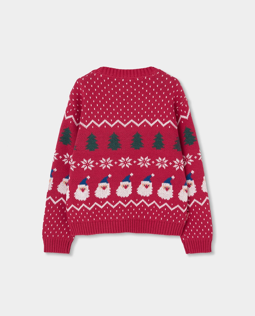Imagen 4 de Jersey navideño unisex estampado de papa noel - Boboli - Blanco / Rojo Blanco / Rojo