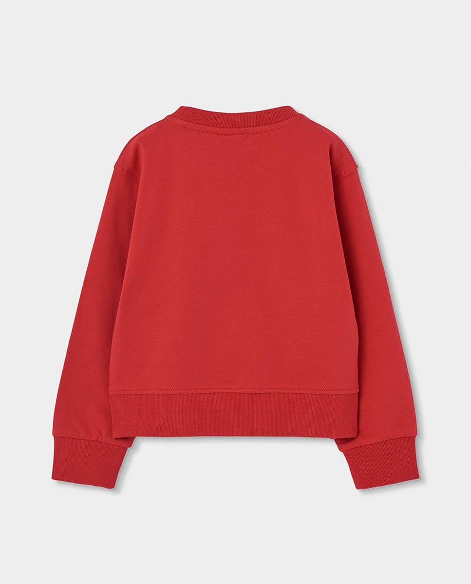 Chaqueta de felpa de niña con capucha y cremallera - Boboli - Rojo / Negro Rojo / Negro-4