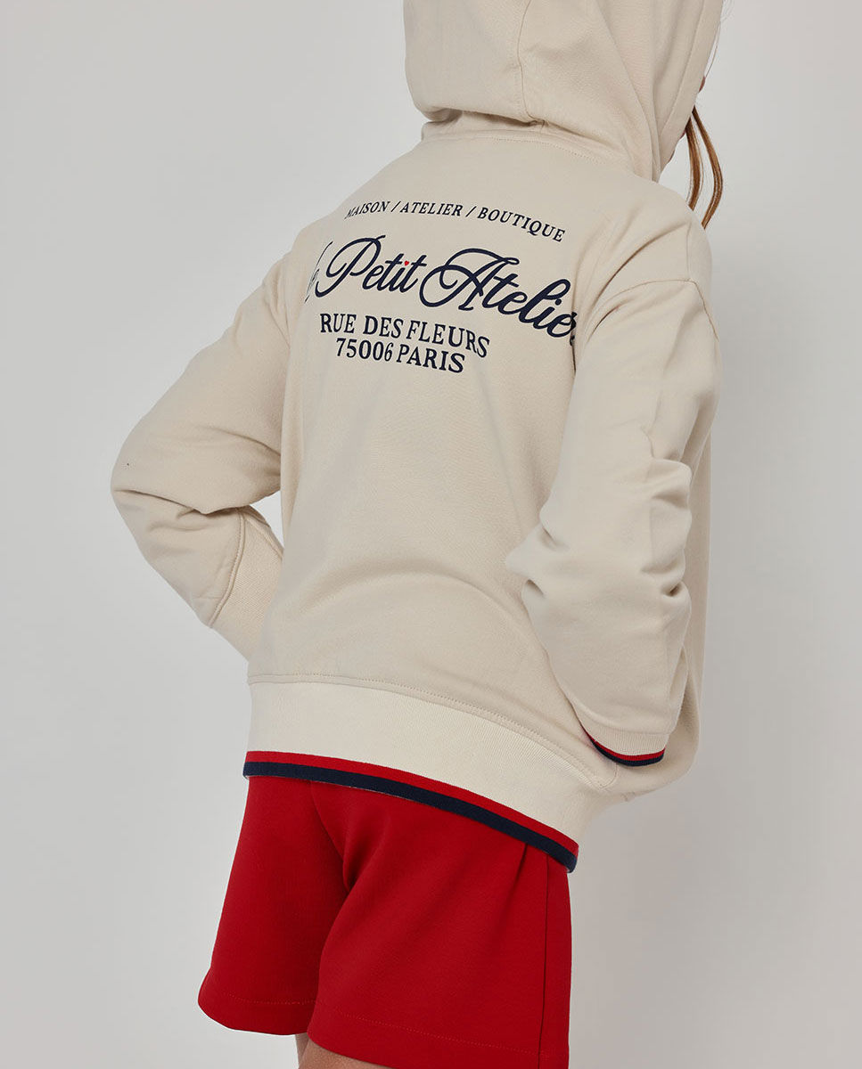 Chaqueta de felpa de niña con capucha y cremallera - Boboli - Natural Natural-2