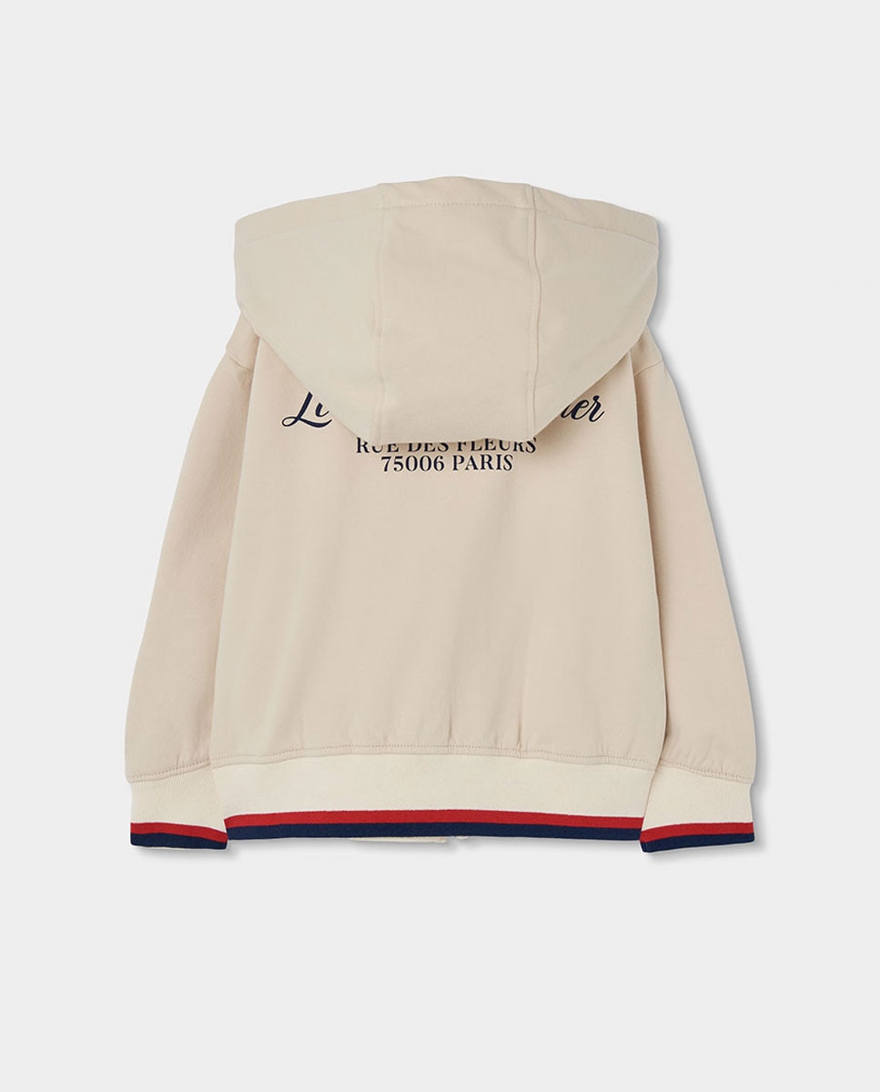 Chaqueta de felpa de niña con capucha y cremallera - Boboli - Natural Natural-4