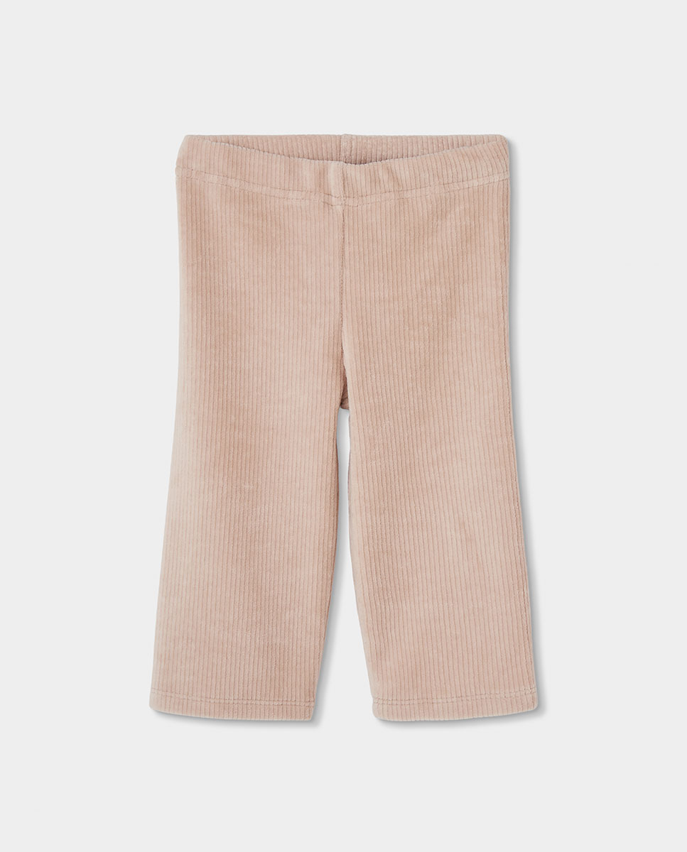Pantalón de pana de niña amplio de tiro alto - Boboli - Natural Natural-1