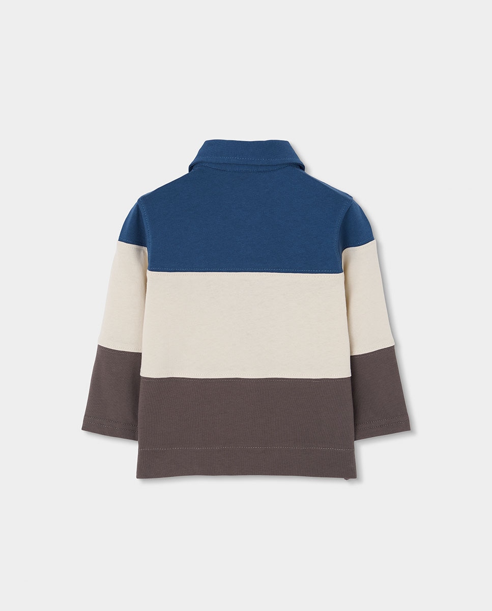 Polo de niño de algodón de manga larga con cuello camisero - Boboli - Blanco / Roble Blanco / Roble-3