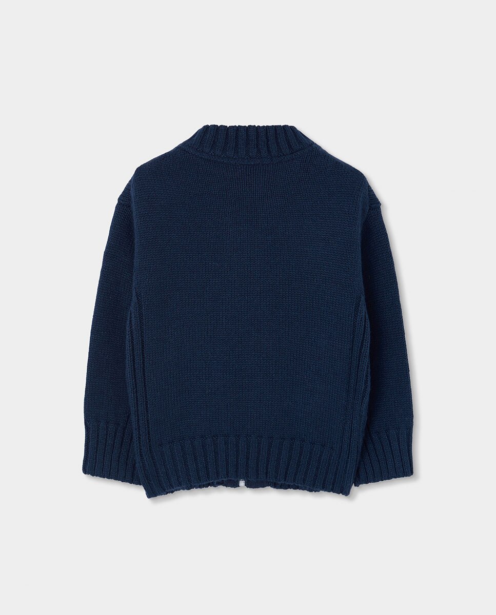 Imagen 3 de Chaqueta de punto de niño de manga larga con cuello semicisne - Boboli - Gris Gris