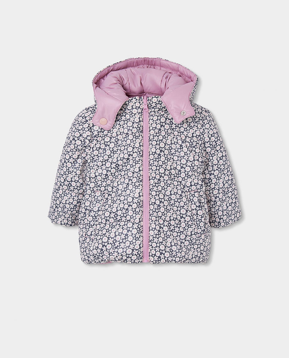 Imagen 6 de Parka reversible de niña con capucha y cremallera - Boboli - Blanco / Negro Blanco / Negro