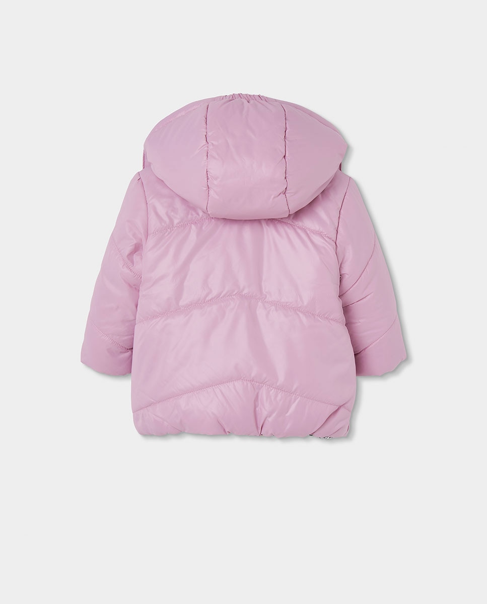 Imagen 7 de Parka reversible de niña con capucha y cremallera - Boboli - Blanco / Negro Blanco / Negro