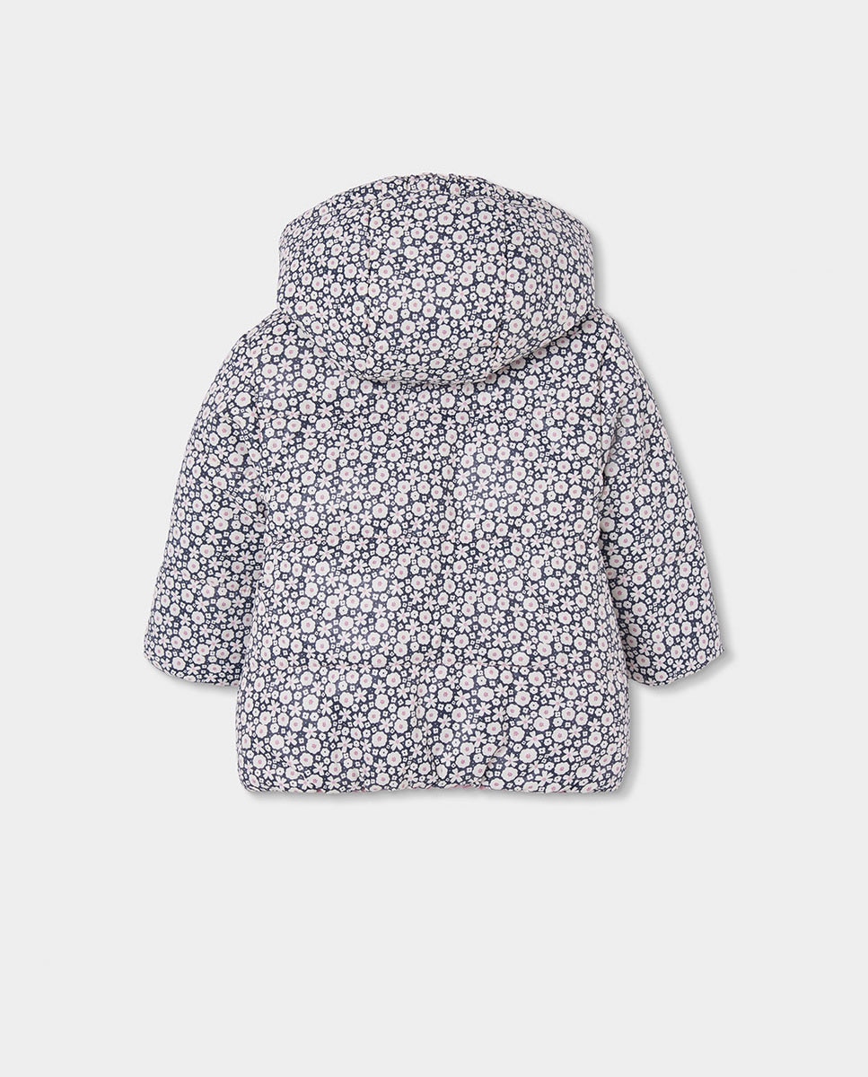 Imagen 8 de Parka reversible de niña con capucha y cremallera - Boboli - Blanco / Negro Blanco / Negro