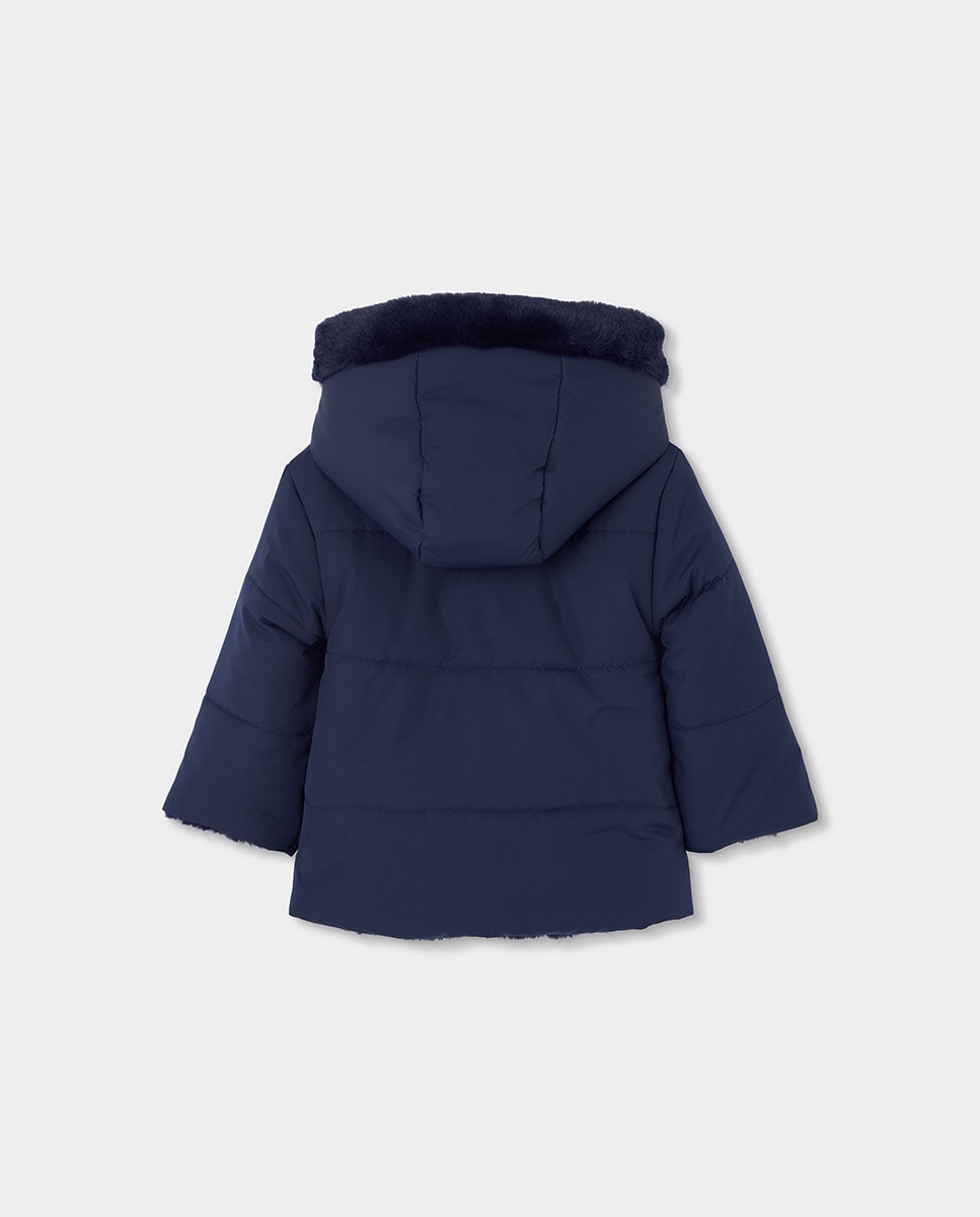 Parka de niña reversible con capucha y bolsillos - Boboli - Azul marino Azul marino-5