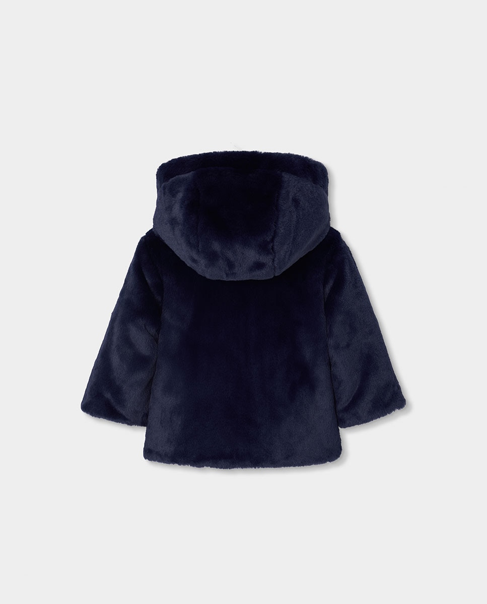 Parka de niña reversible con capucha y bolsillos - Boboli - Azul marino Azul marino-6