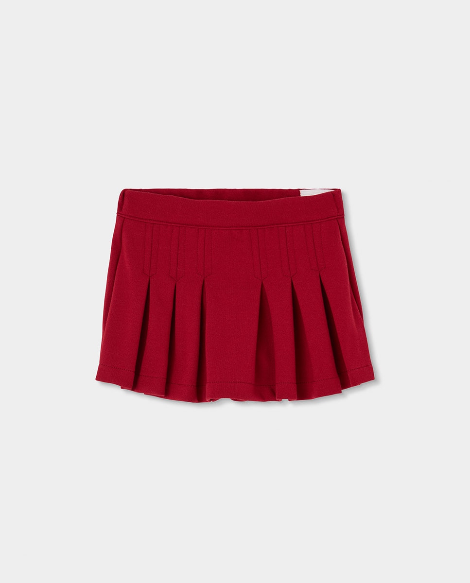 Imagen 0 de Falda-short para niña con tablas Rojo