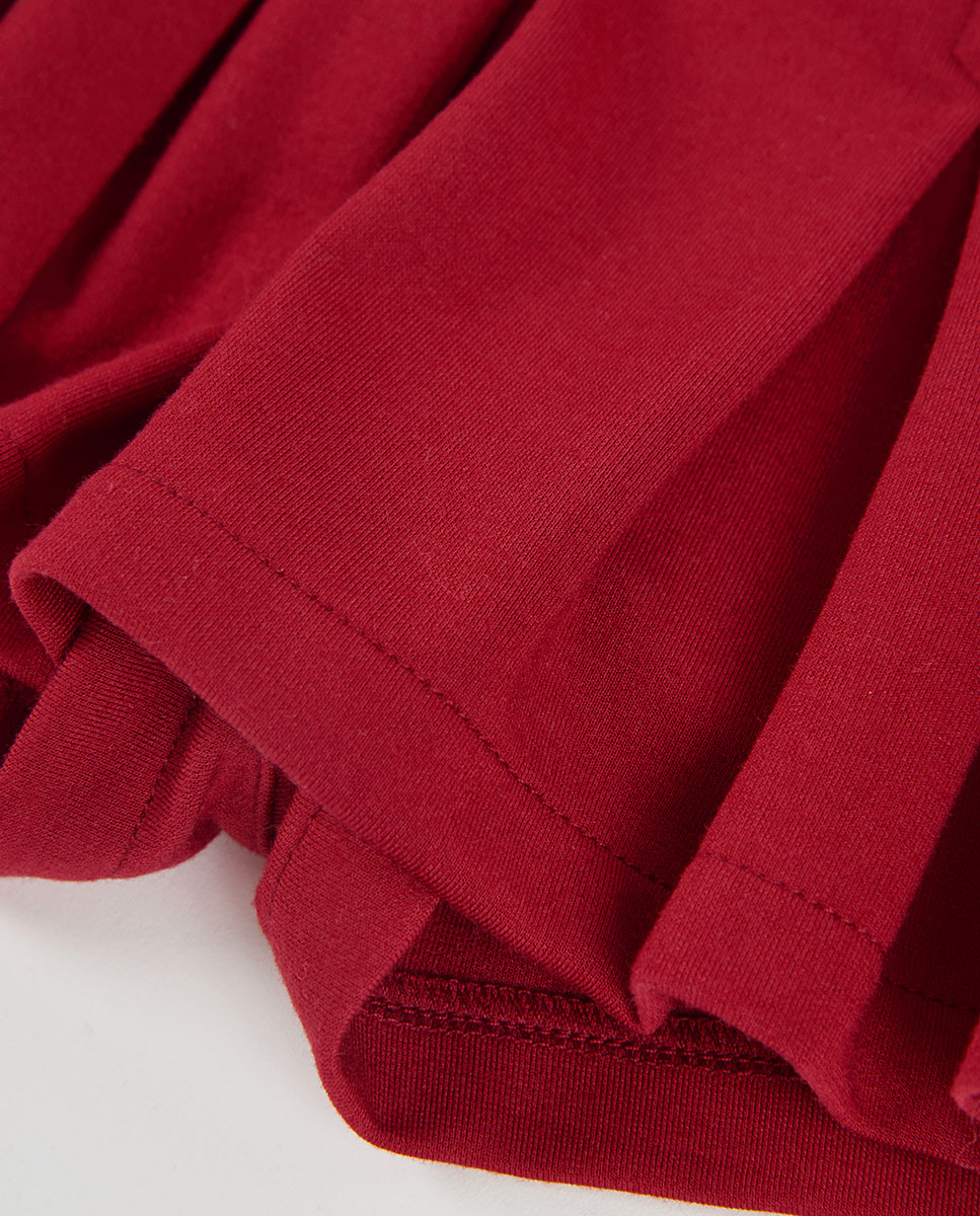 Falda-short para niña con tablas - Boboli - Rojo Rojo-4