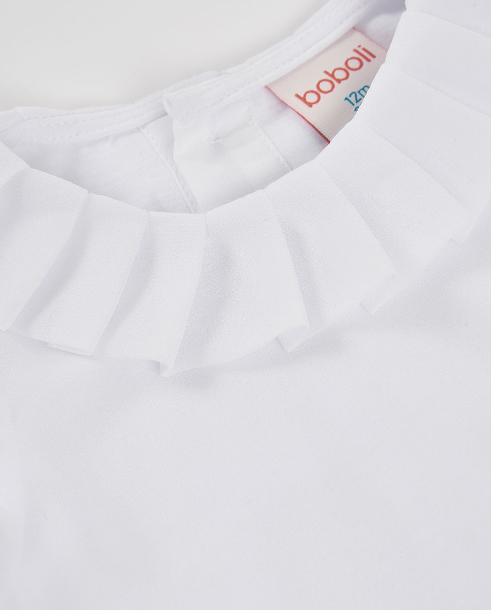 Chaqueta de punto de niña de manga larga con botones - Boboli - Blanco Blanco-2