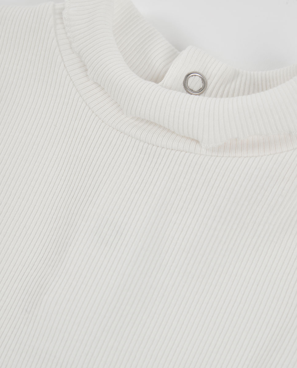 Camiseta de niña de manga larga con cuello semicisne - Blanco Blanco-2