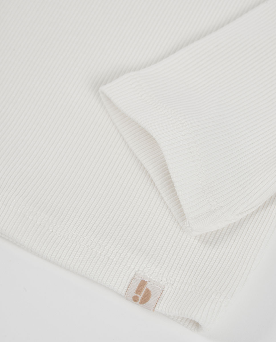 Camiseta de niña de manga larga con cuello semicisne - Blanco Blanco-4