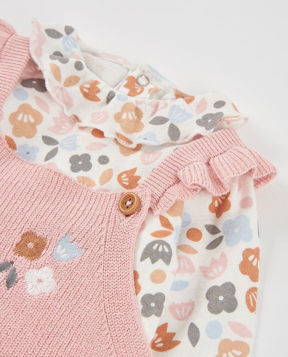 Conjunto de bebé niña con estampado de flores y manga larga - Boboli - Multicolor Multicolor-7