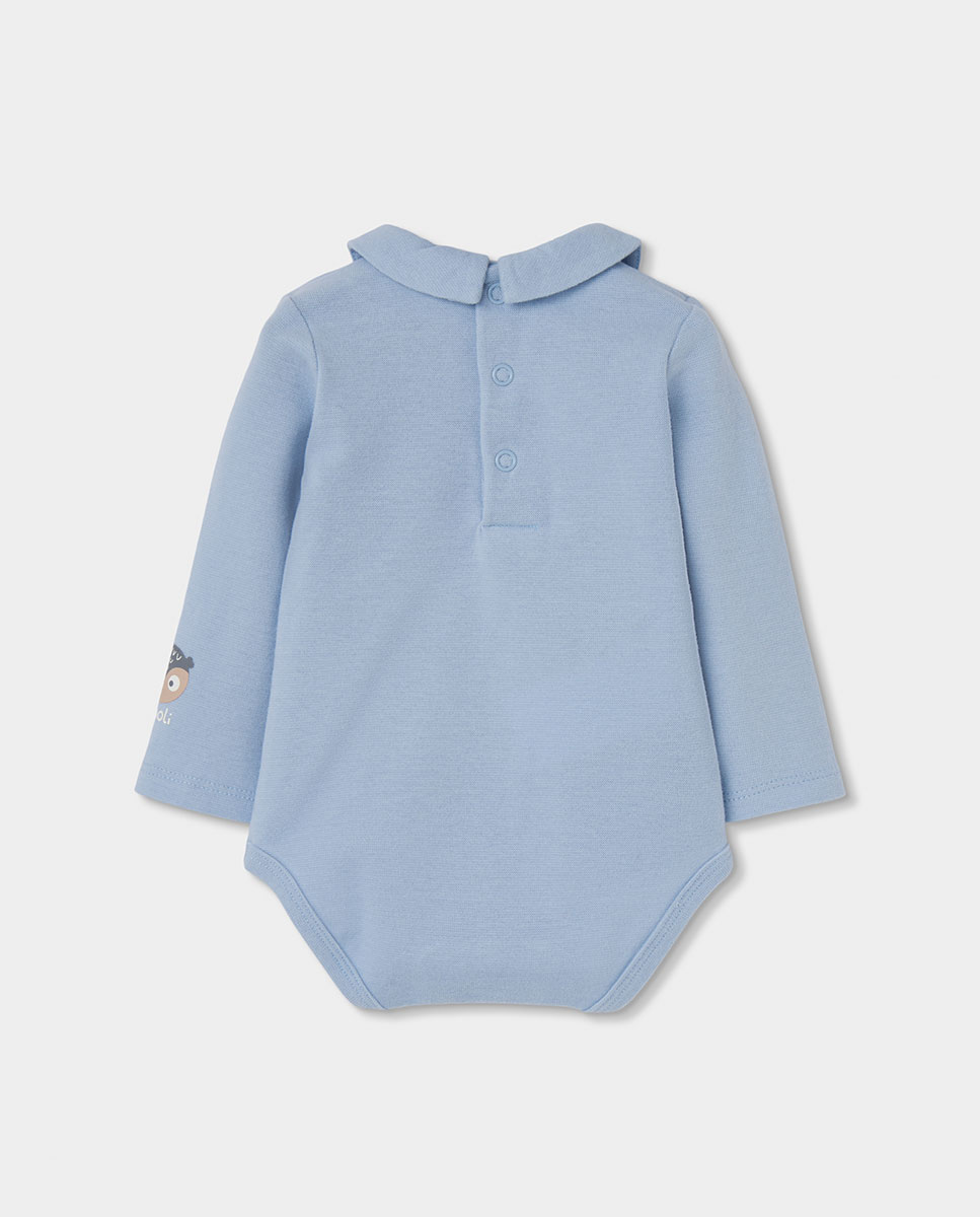 Conjunto de bebé niño de manga larga con cuello camisero - Boboli - Azul claro Azul claro-5