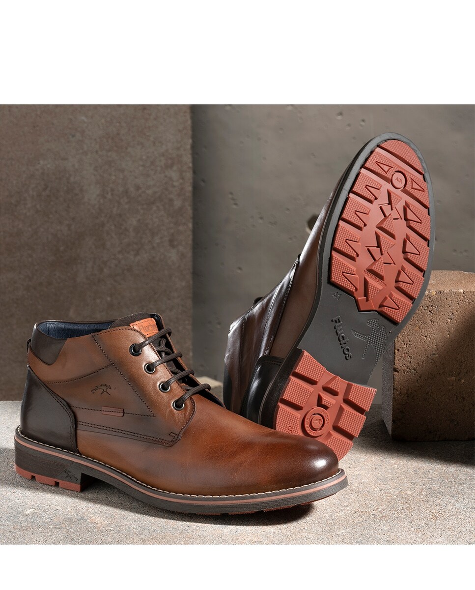 Botines de hombre de piel en color marrón claro · Fluchos · El