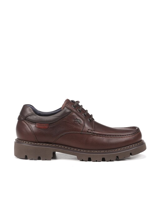 Imagen 0 de Zapatos de cordones de hombre de piel en color marrón medio