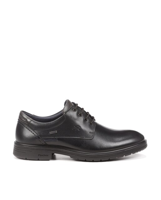 Imagen 0 de Zapatos de cordones de hombre de piel impermeable en color negro