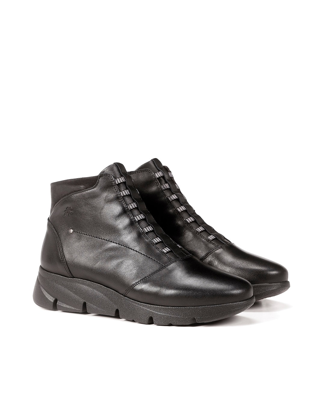 Botines de mujer en color negro de piel - Fluchos - Negro Negro-2