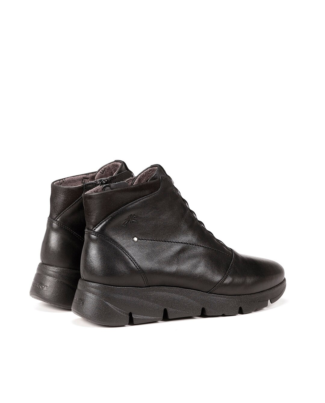 Botines de mujer en color negro de piel - Fluchos - Negro Negro-3