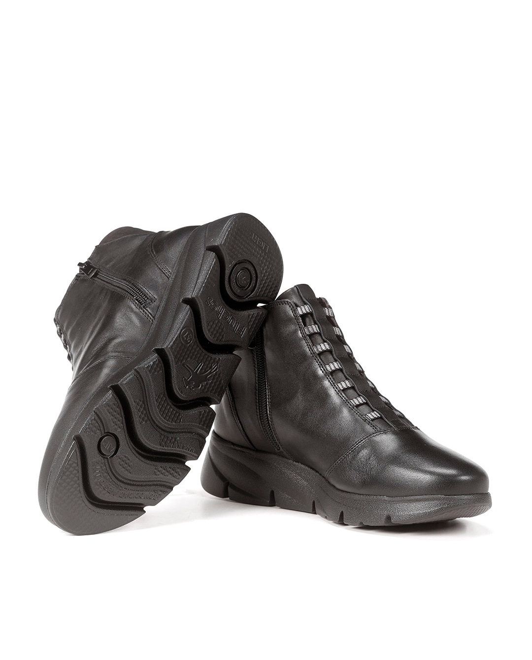 Botines de mujer en color negro de piel - Fluchos - Negro Negro-6