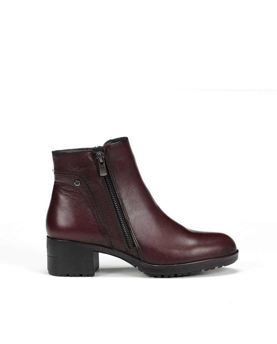 Botines de mujer con cremallera lateral fabricados en piel - Fluchos - Rojo Rojo-1