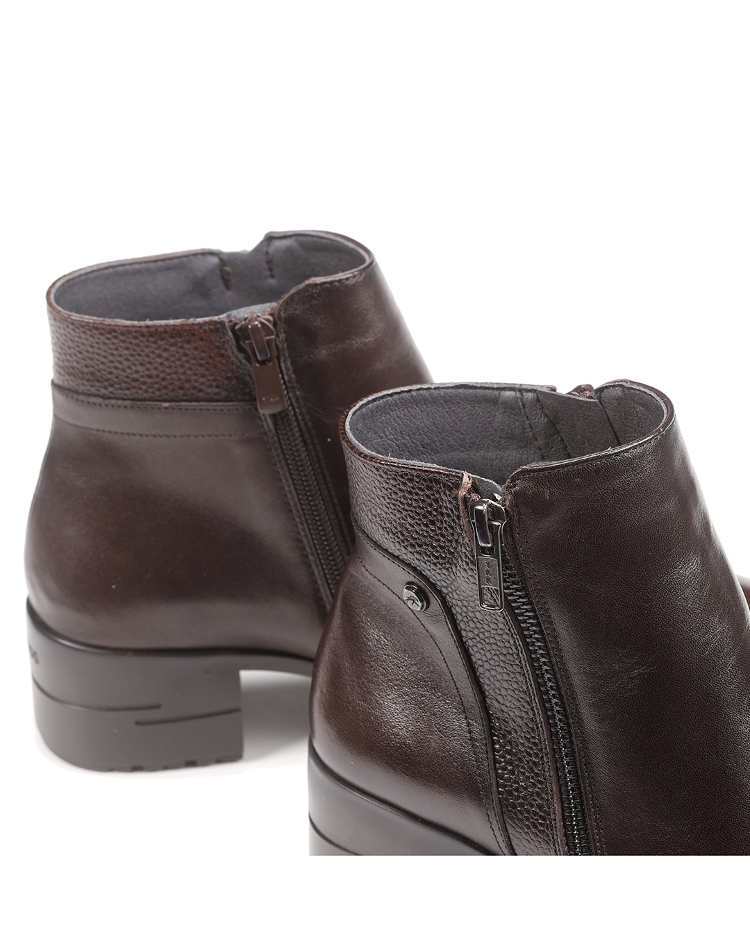 Botines de mujer con cremallera lateral fabricados en piel - Fluchos - Marrón Marrón-6
