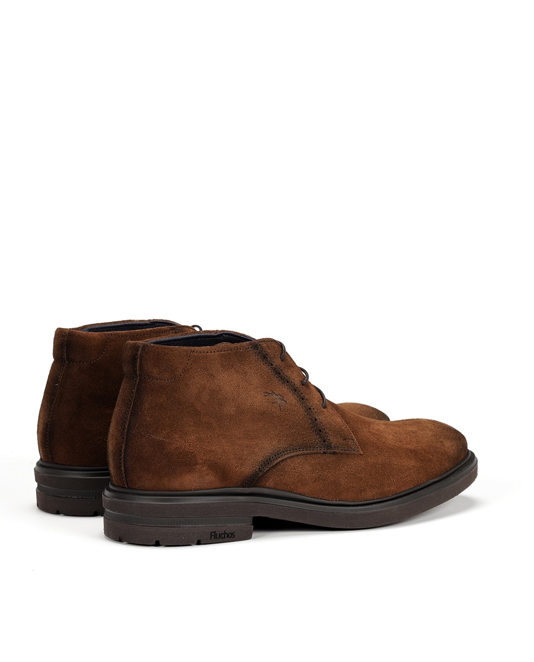 Botines de hombre en color medio y fabricados en serraje - Fluchos - Marrón Marrón-3