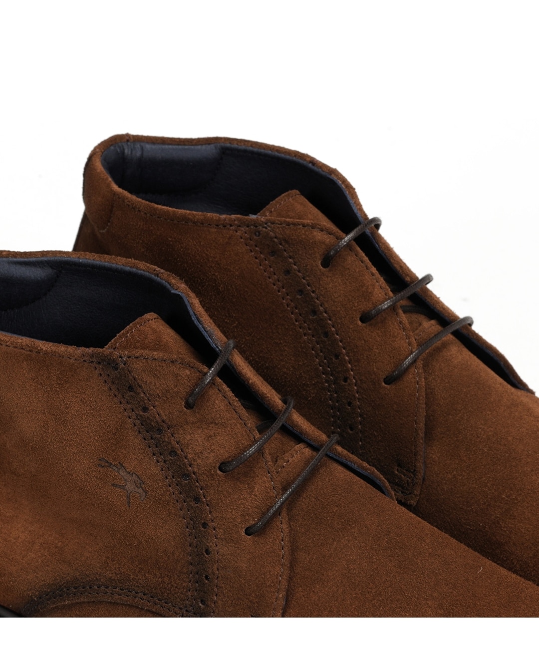 Botines de hombre en color medio y fabricados en serraje - Fluchos - Marrón Marrón-5