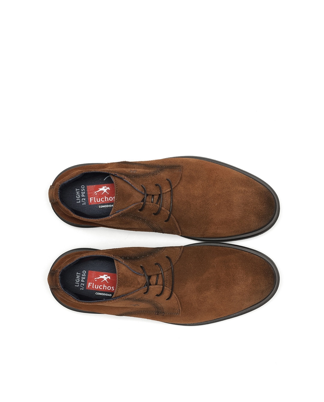 Botines de hombre en color medio y fabricados en serraje - Fluchos - Marrón Marrón-6