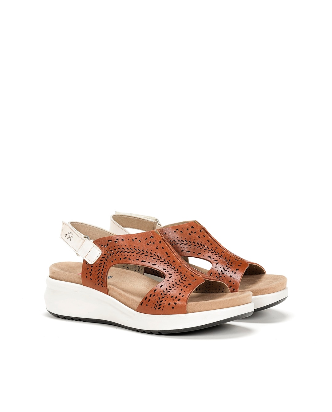 Sandalias abiertas de mujer en piel - Fluchos - Marrón Marrón-2
