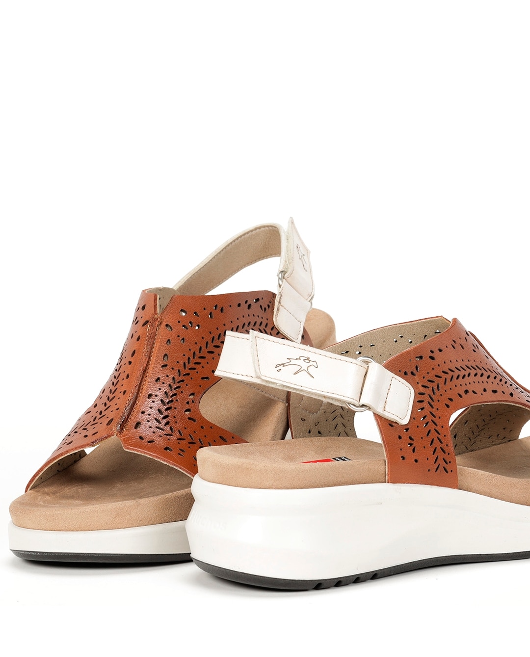 Sandalias abiertas de mujer en piel - Fluchos - Marrón Marrón-6