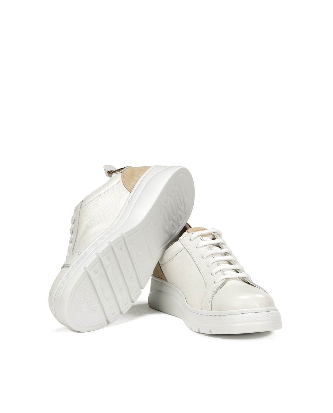 Zapatillas de cordones de mujer fabricados en piel - Fluchos - Blanco Blanco-4