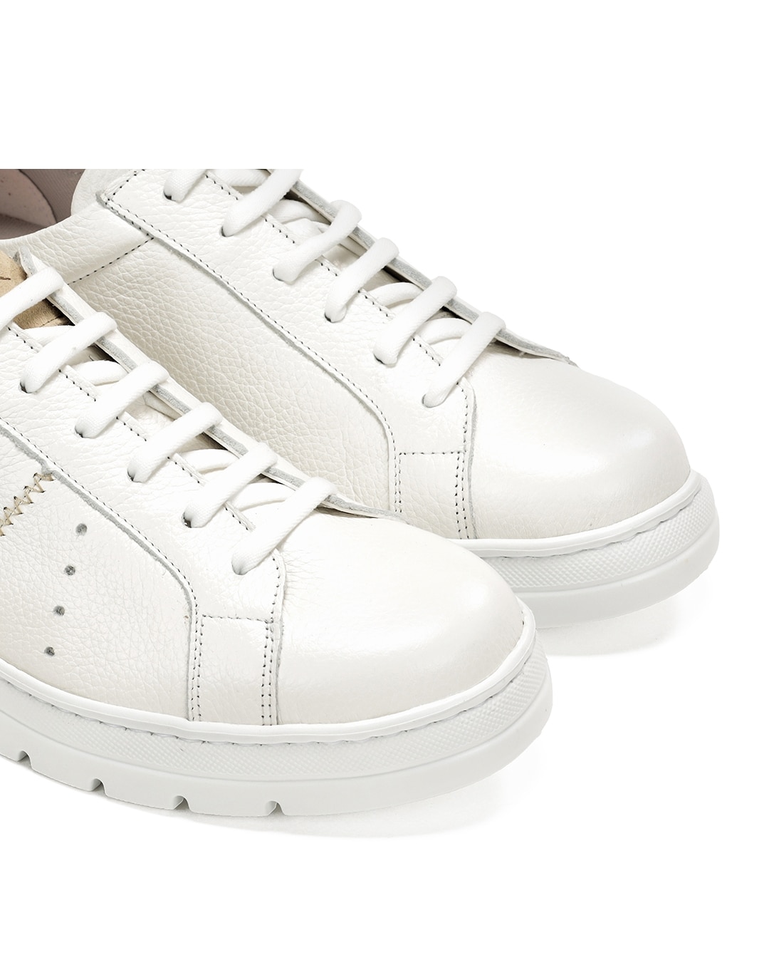 Zapatillas de cordones de mujer fabricados en piel - Fluchos - Blanco Blanco-5