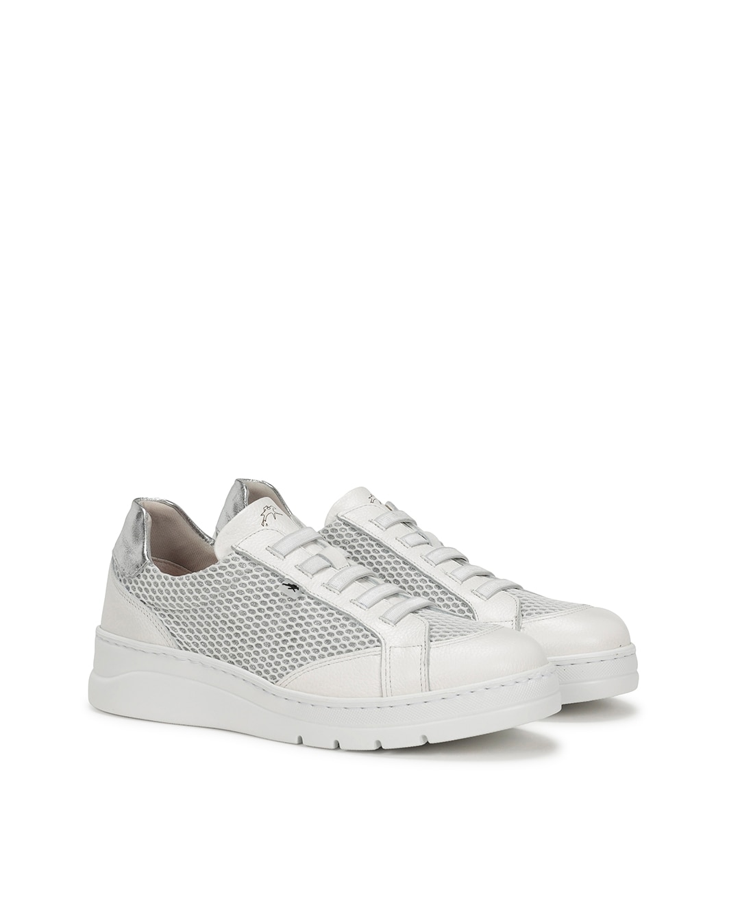 Zapatillas de cordones de mujer fabricados en piel - Fluchos - Blanco Blanco-2