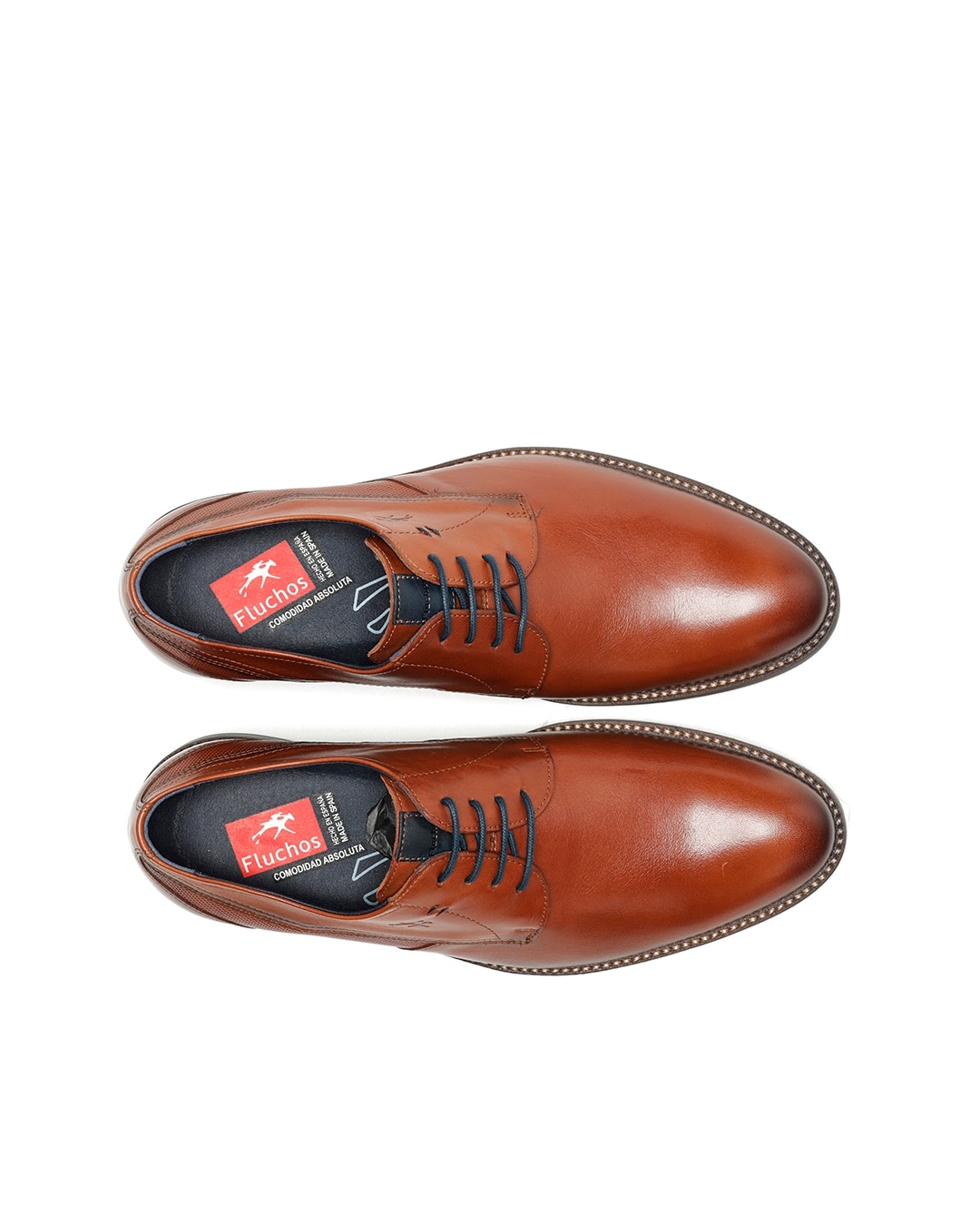 Zapatos de cordones de hombre fabricados en piel - Fluchos - Marrón Marrón-5