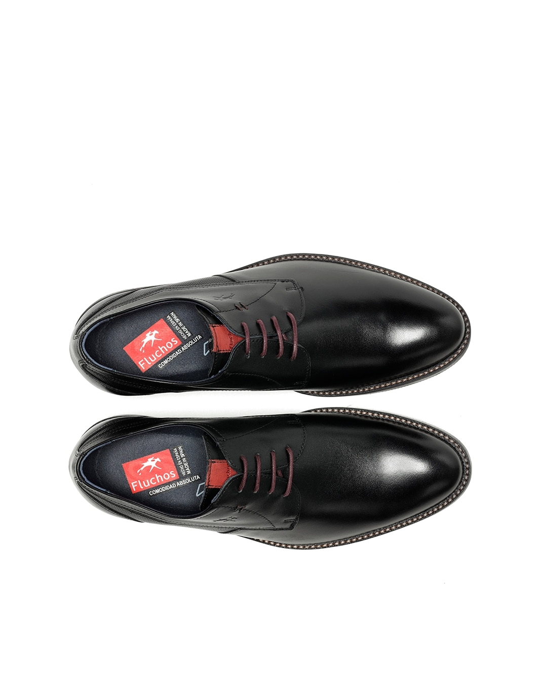 Zapatos de cordones de hombre fabricados en piel - Fluchos - Negro Negro-5