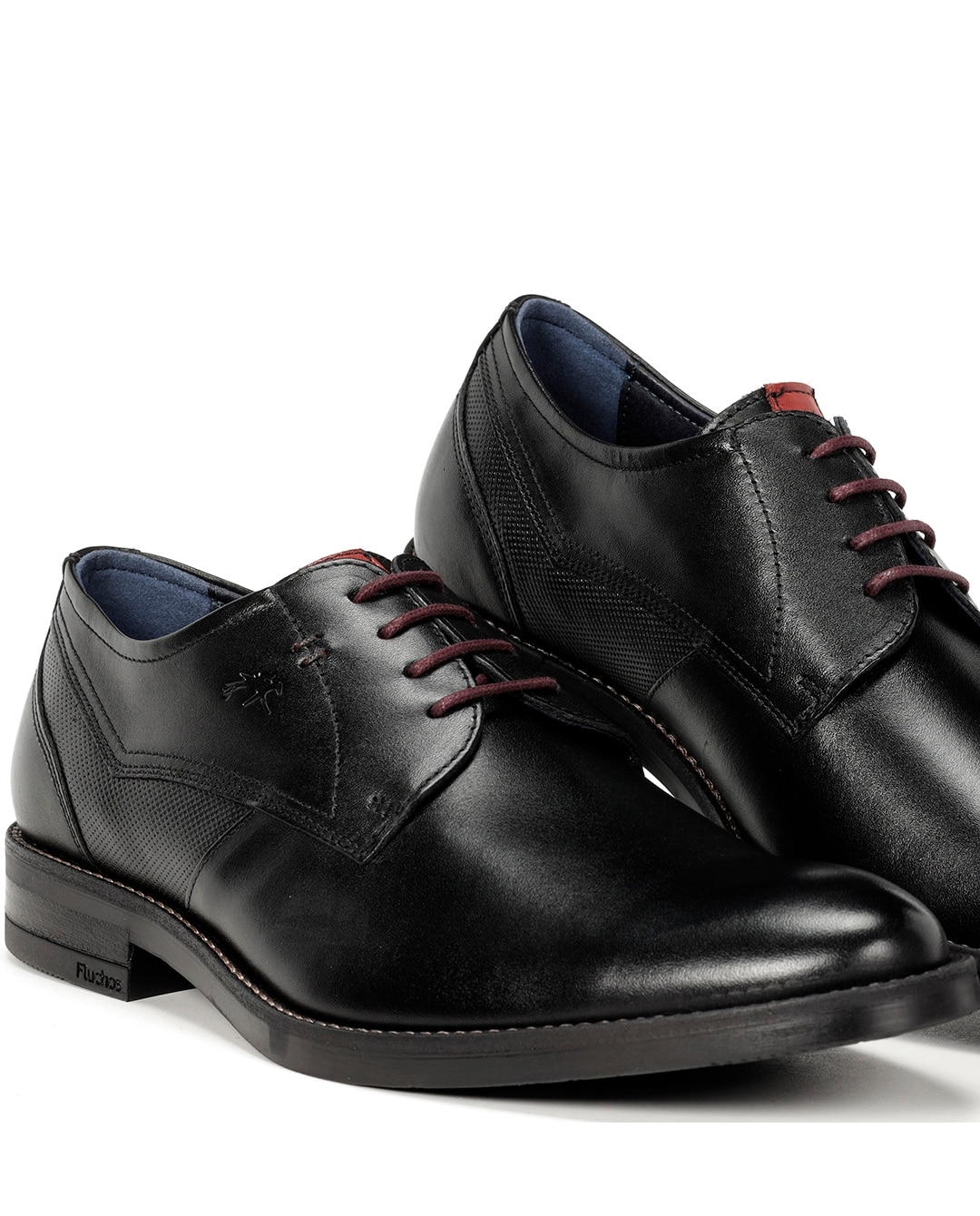 Zapatos de cordones de hombre fabricados en piel - Fluchos - Negro Negro-6