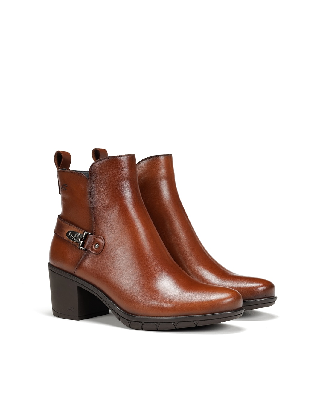 Botines de mujer fabricados en piel - Fluchos - Marrón Marrón-2