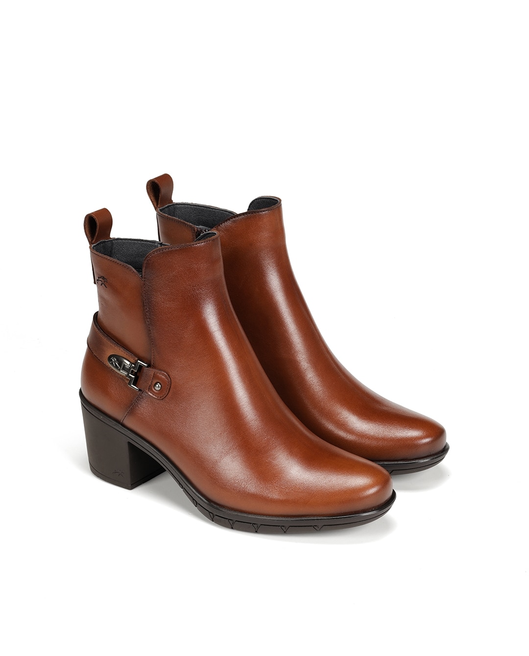 Botines de mujer fabricados en piel - Fluchos - Marrón Marrón-4