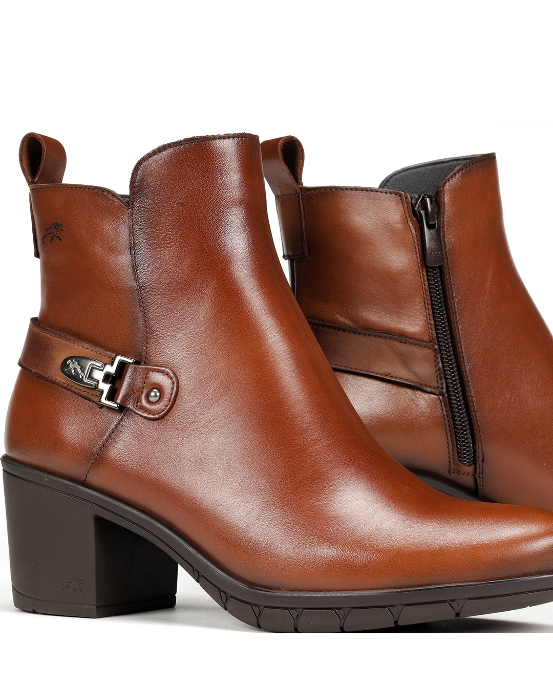 Botines de mujer fabricados en piel - Fluchos - Marrón Marrón-6