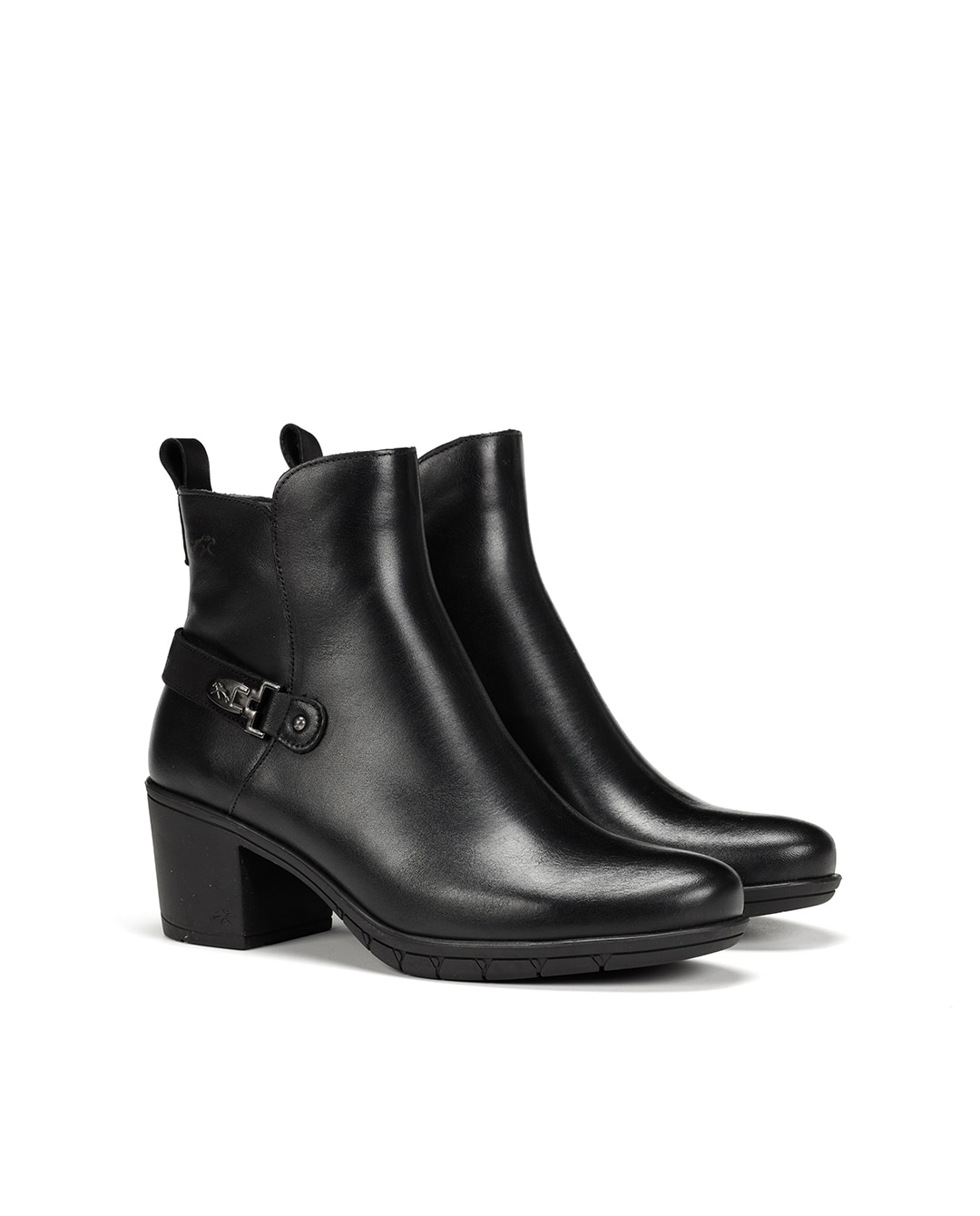 Botines de mujer fabricados en piel - Fluchos - Negro Negro-2