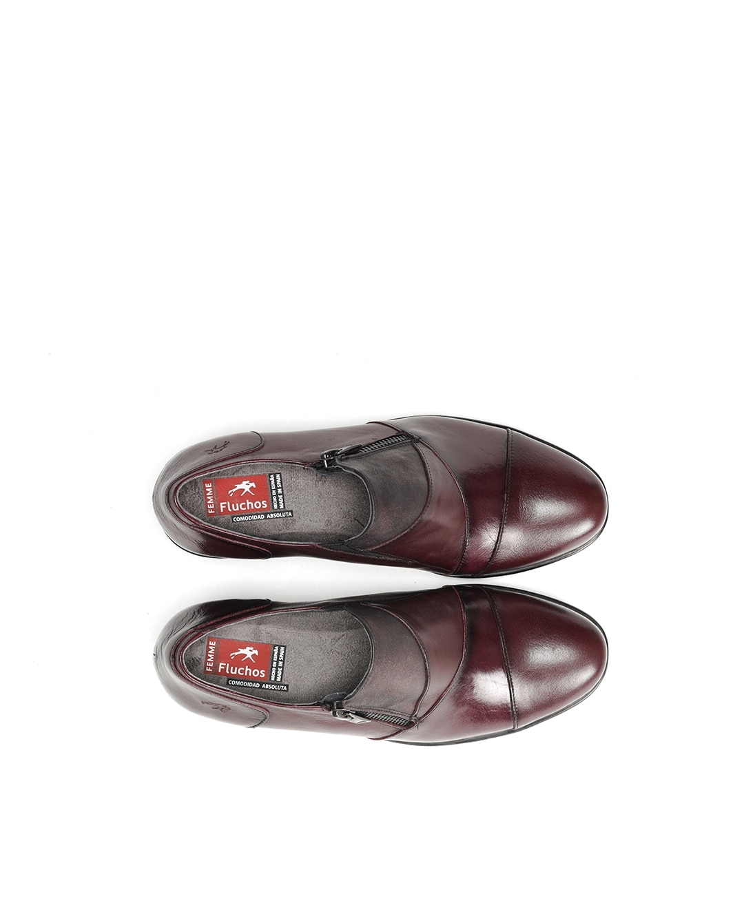 Mocasines de mujer fabricados en piel - Fluchos - Rojo Rojo-6
