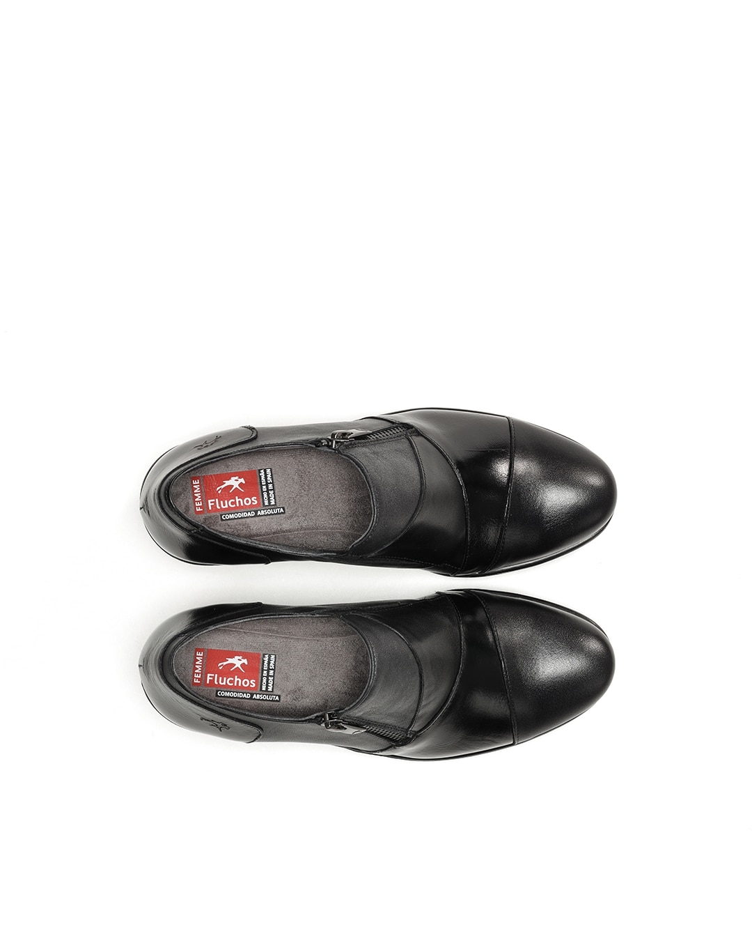Mocasines de mujer fabricados en piel - Fluchos - Negro Negro-5